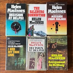 6 Helen MacInnes Vintage Paperback Books Suspense Thrillers